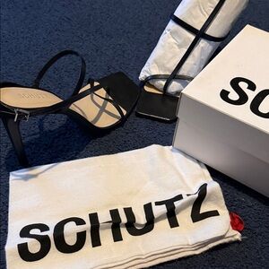 SCHUTZ Black and White Logo Design